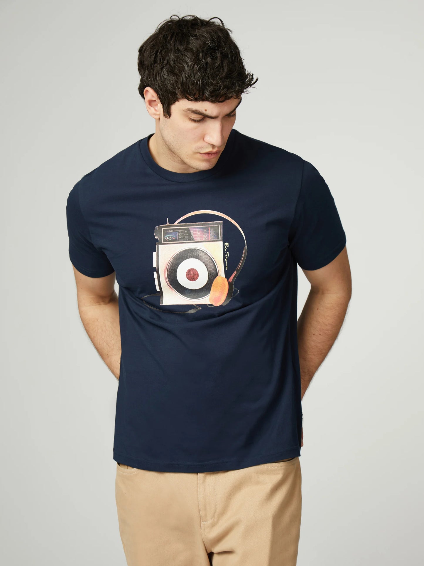 Ben Sherman Portable Radio Tee Navy 215