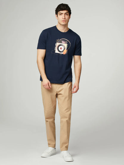 Ben Sherman Portable Radio Tee Navy 215