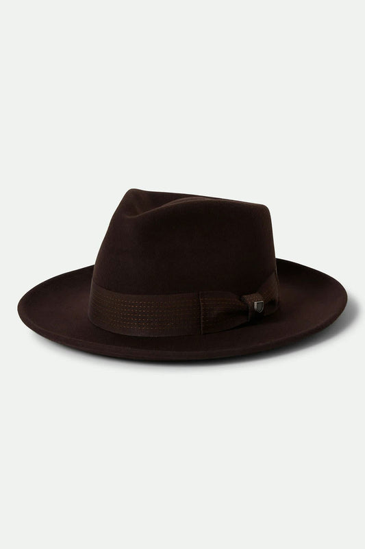 Brixton Swindle Convetabrim Fedora Dark Brown/Chocolate