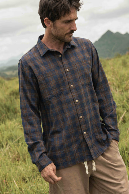 McTavish Check L/S Shirt Blue