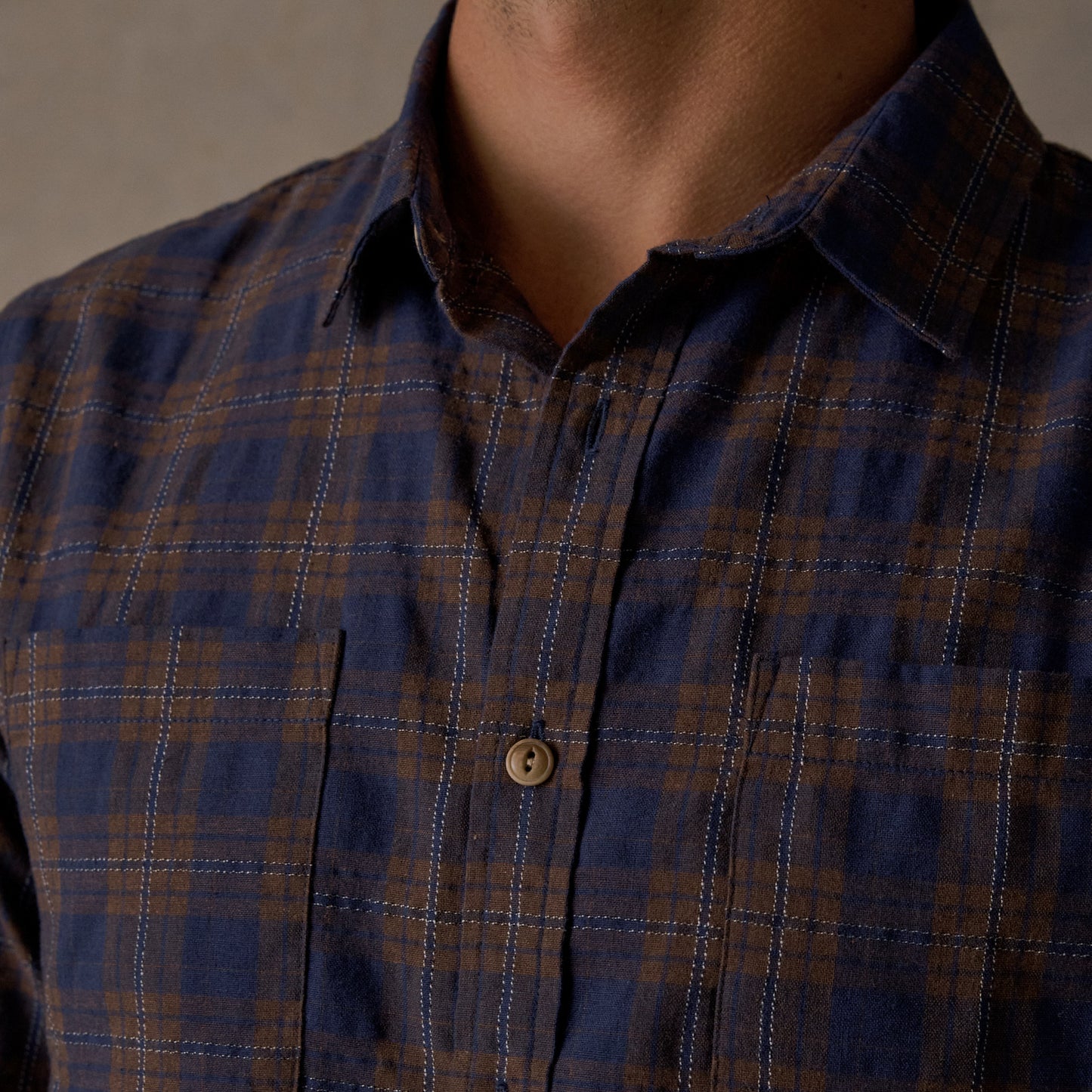 McTavish Check L/S Shirt Blue