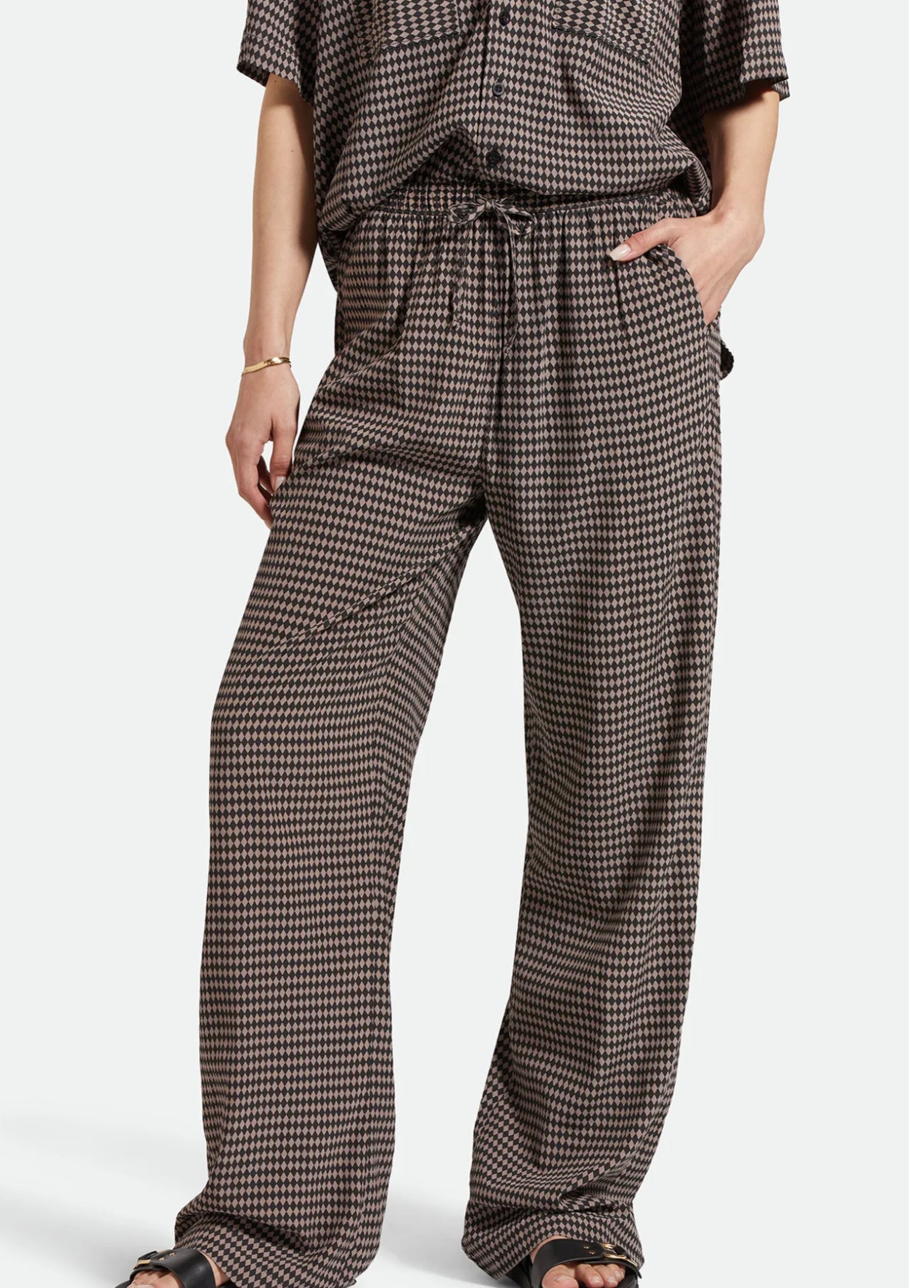 Brixton Hudson Lounge Pant Washed Black/Cinder Grey Diamo