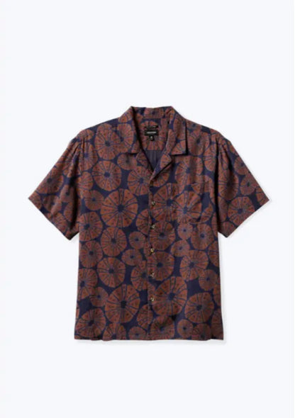 Brixton Bunker Slub S\S Shirt Washed Navy/Sepia