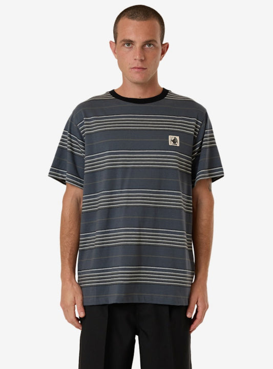 Thrills Heavy Times Stripe Merch Fit Tee Light Petrol