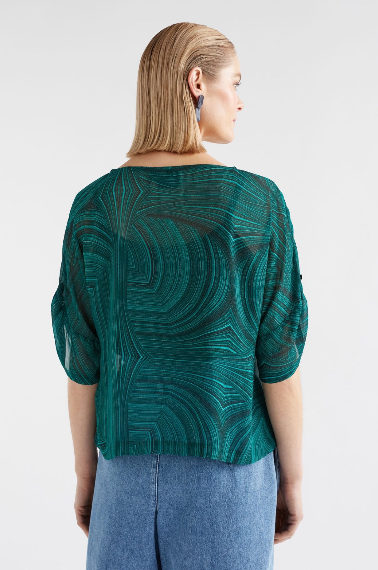 Elk Krava Sheer Shirt Malachite Print