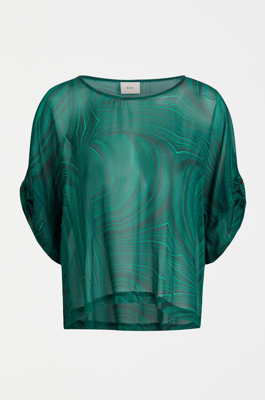 Elk Krava Sheer Shirt Malachite Print