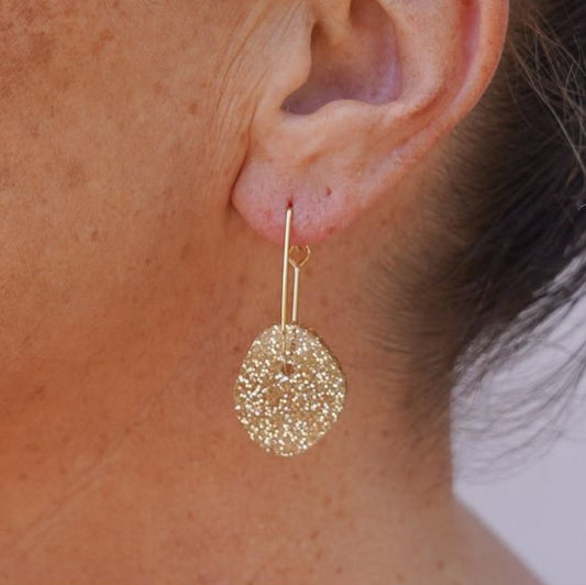 Hagen & Co Luna Earring Gold Glitter