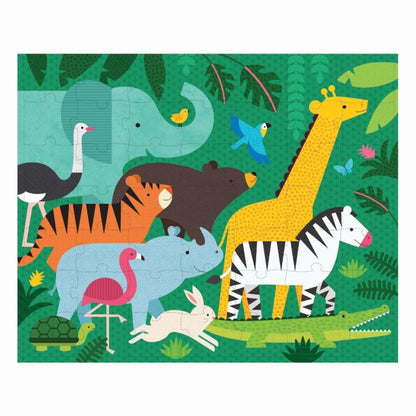 Petit Collage Animal Menagerie Two Sided On-The-Go Puzzle