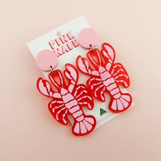 Pink Nade Lobster Dangle Earring