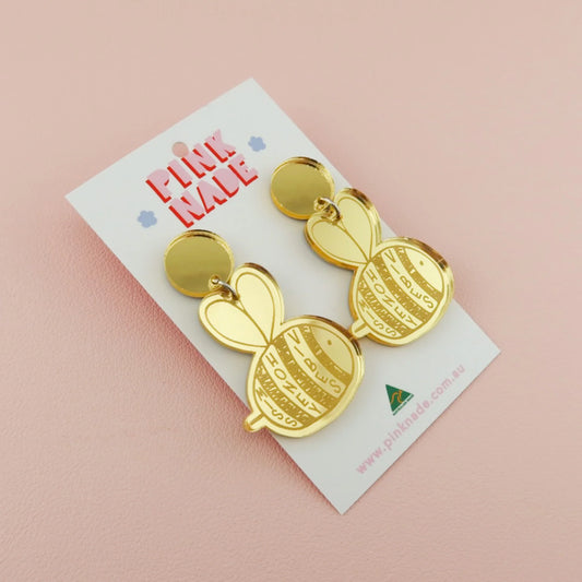 Pink Nade Miss Honey Dangle Earring Gold