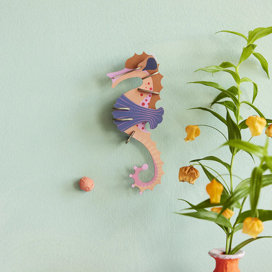 Studio Roof Sea Creatures Wall Art Pink Seahorse