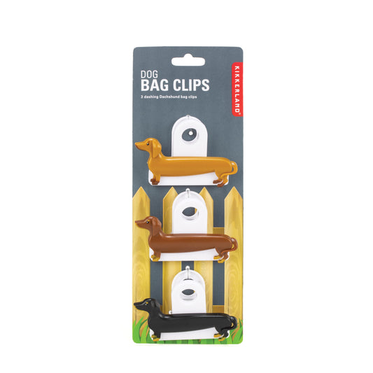 Kikkerland Sausage Dog Bag Clips (Set of 3)