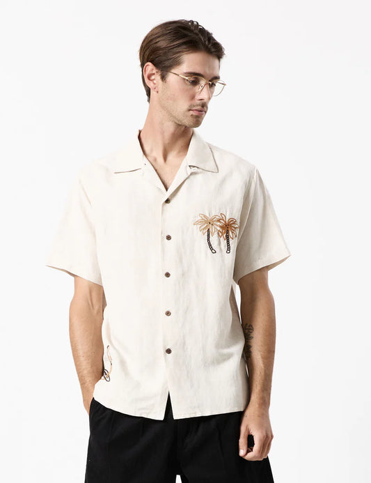 Mr Simple Cuban Bowler Shirt Coco Embroidered