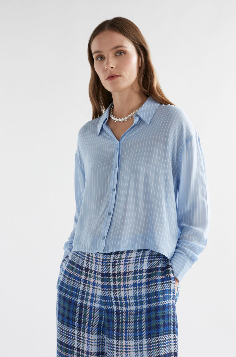 Elk Sera Shirt Pale Blue Stripe