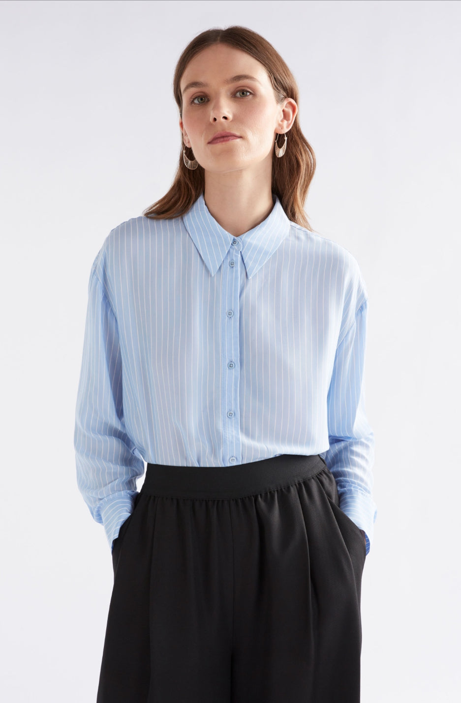 Elk Sera Shirt Pale Blue Stripe