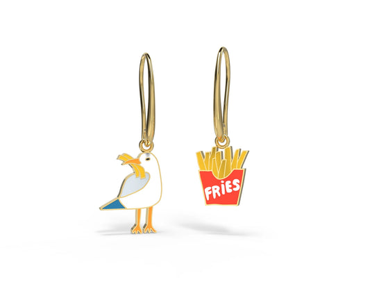 Yellow Owl Workshop Seagull & Fries Drop Earrings