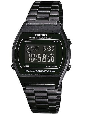 Casio Classic Black Stainless Steel Alarm Unisex Watch B640B-1BEF 3294