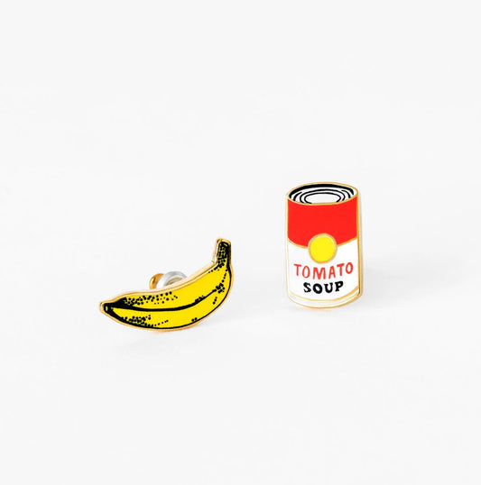 Yellow Owl Workshop Pop Art Banana & Soup Stud Earrings